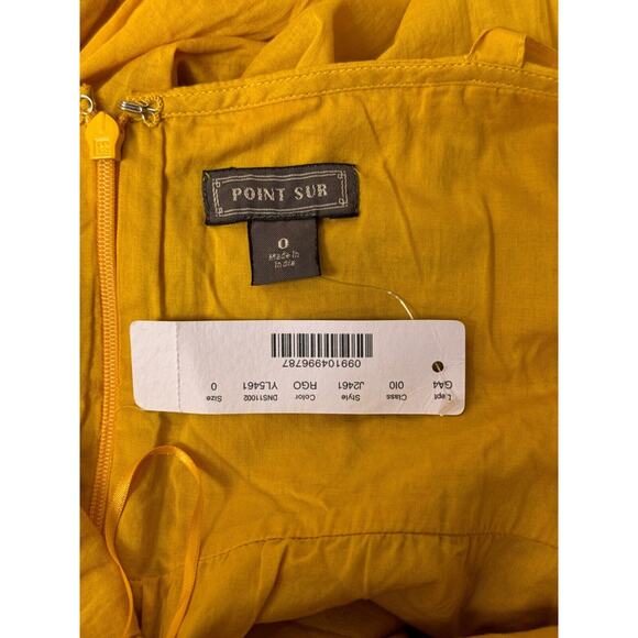 New Point Sur Dress 0 Womens Yellow Gold Cotton Tie Stap Midi J Crew - Picture 7 of 8